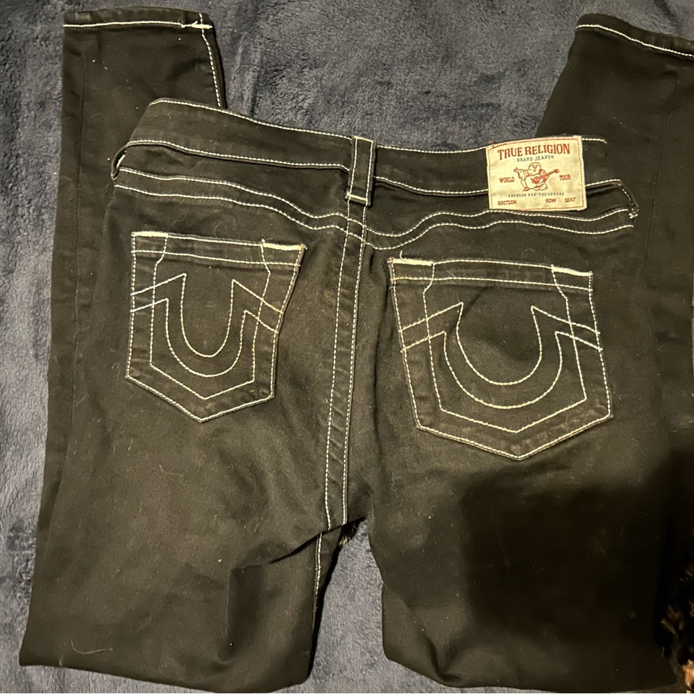 True Religion Women's Dark Jeans with Stitch Detail